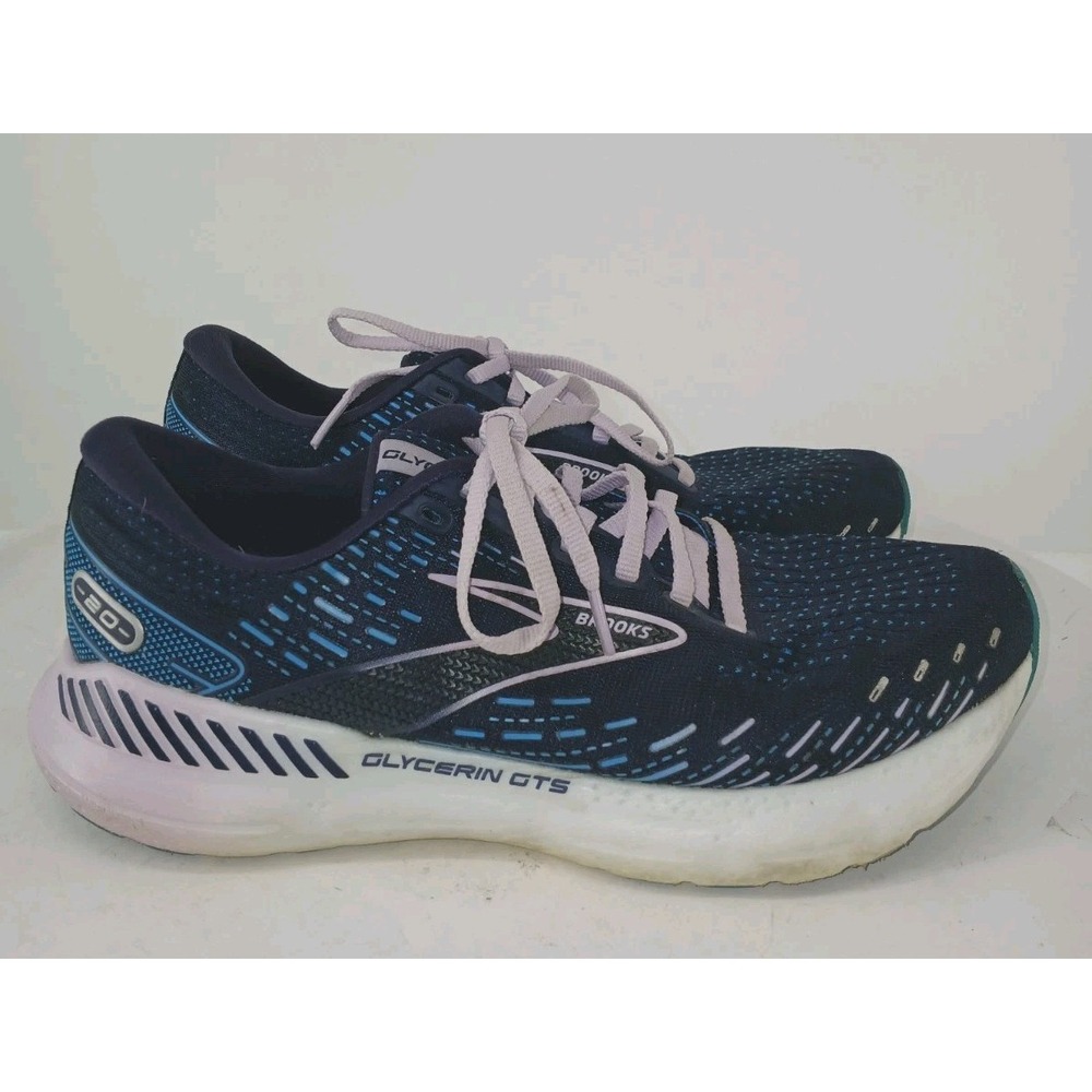 Brooks Glycerin 20 GTS Womens Navy And Purple Running Shoes Size 9.5   C116